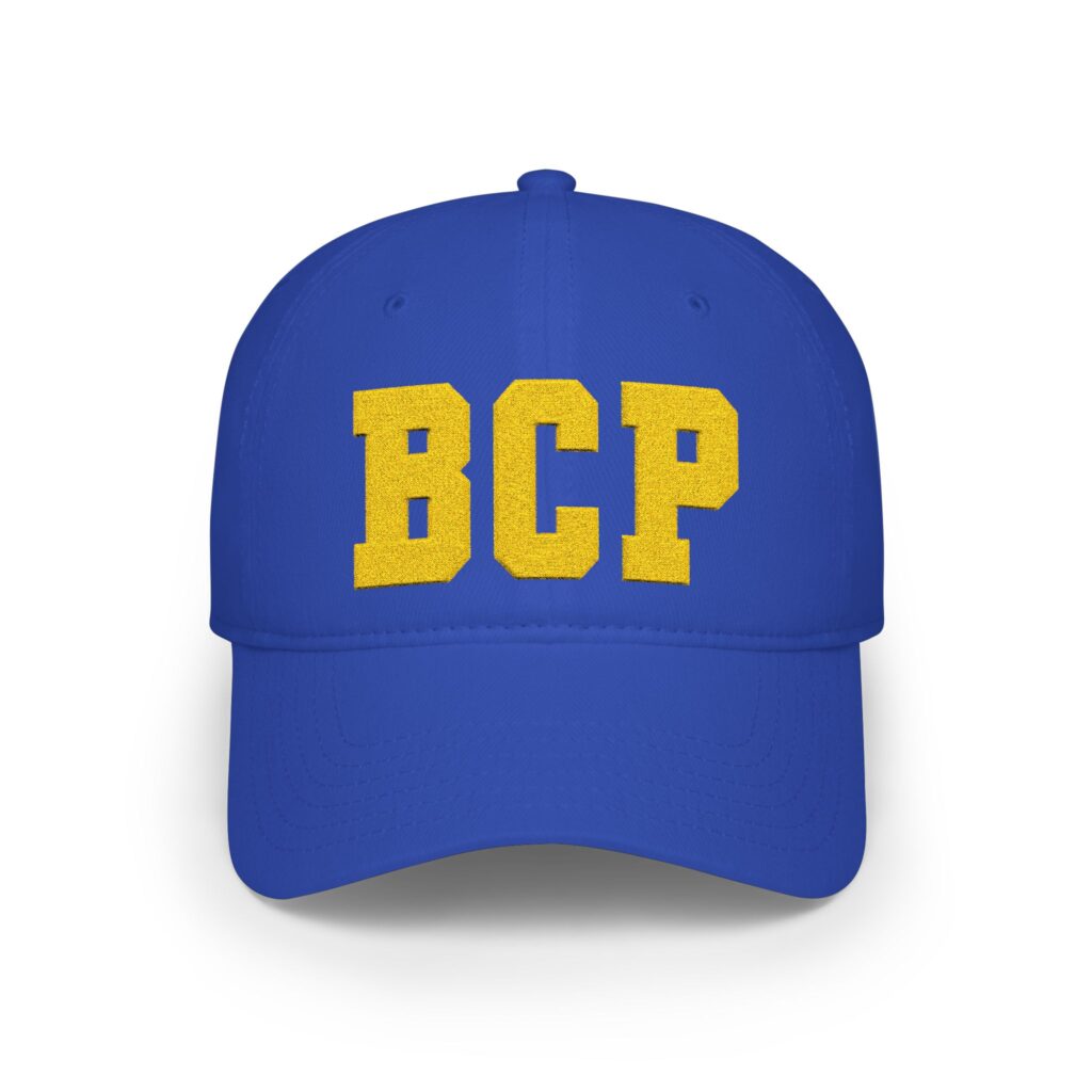 BCP Embroidered Low Profile Baseball Cap — Red & Gold Casual Team Hat