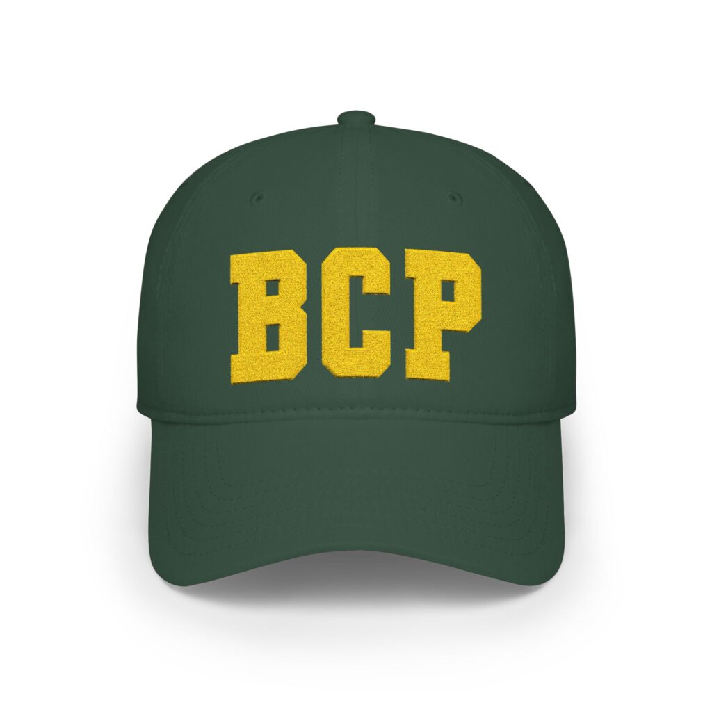 BCP Embroidered Low Profile Baseball Cap — Red & Gold Casual Team Hat