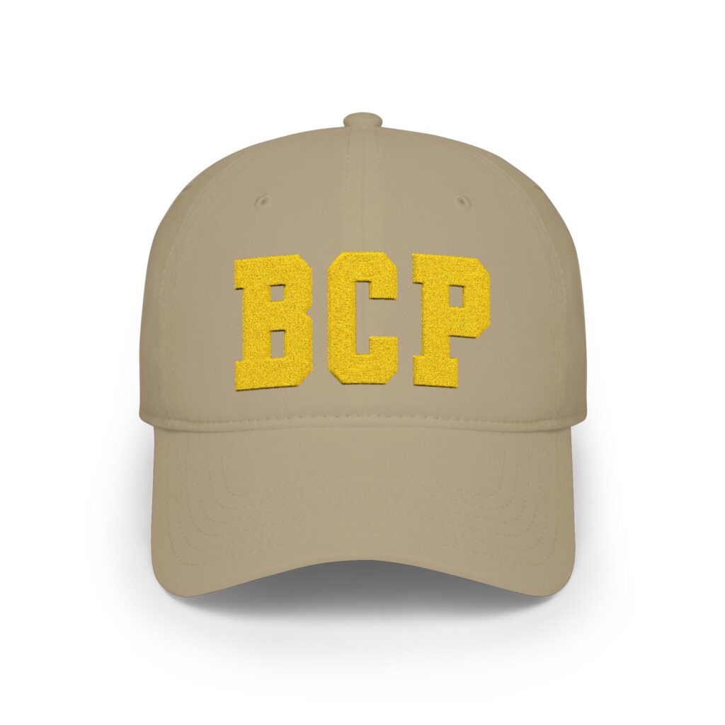 BCP Embroidered Low Profile Baseball Cap — Red & Gold Casual Team Hat