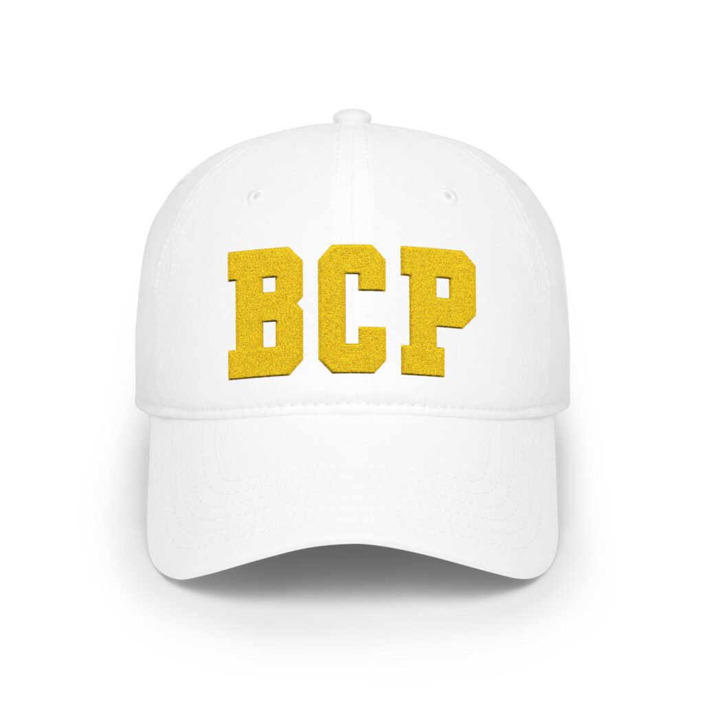 BCP Embroidered Low Profile Baseball Cap — Red & Gold Casual Team Hat