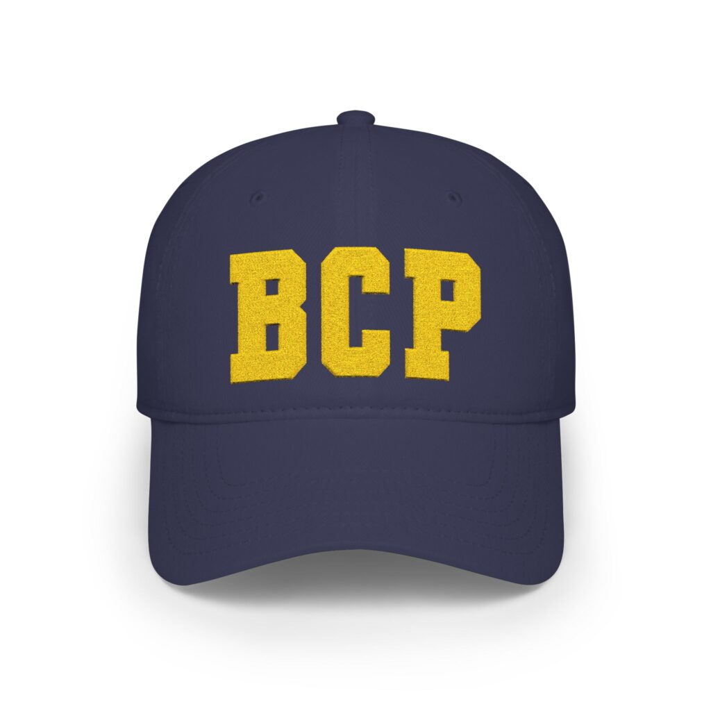 BCP Embroidered Low Profile Baseball Cap — Red & Gold Casual Team Hat