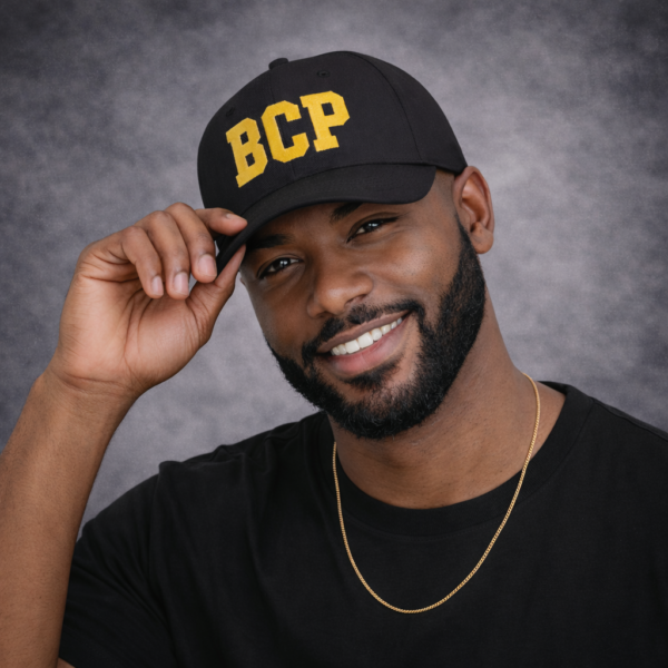 BCP Embroidered Low Profile Baseball Cap — Red & Gold Casual Team Hat