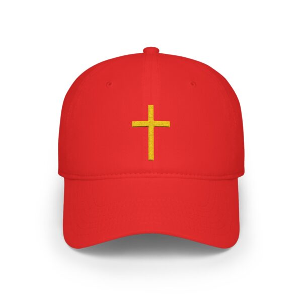 Embroidered Gold Cross Baseball Cap — Christian Faith Low Profile Hat - Image 5
