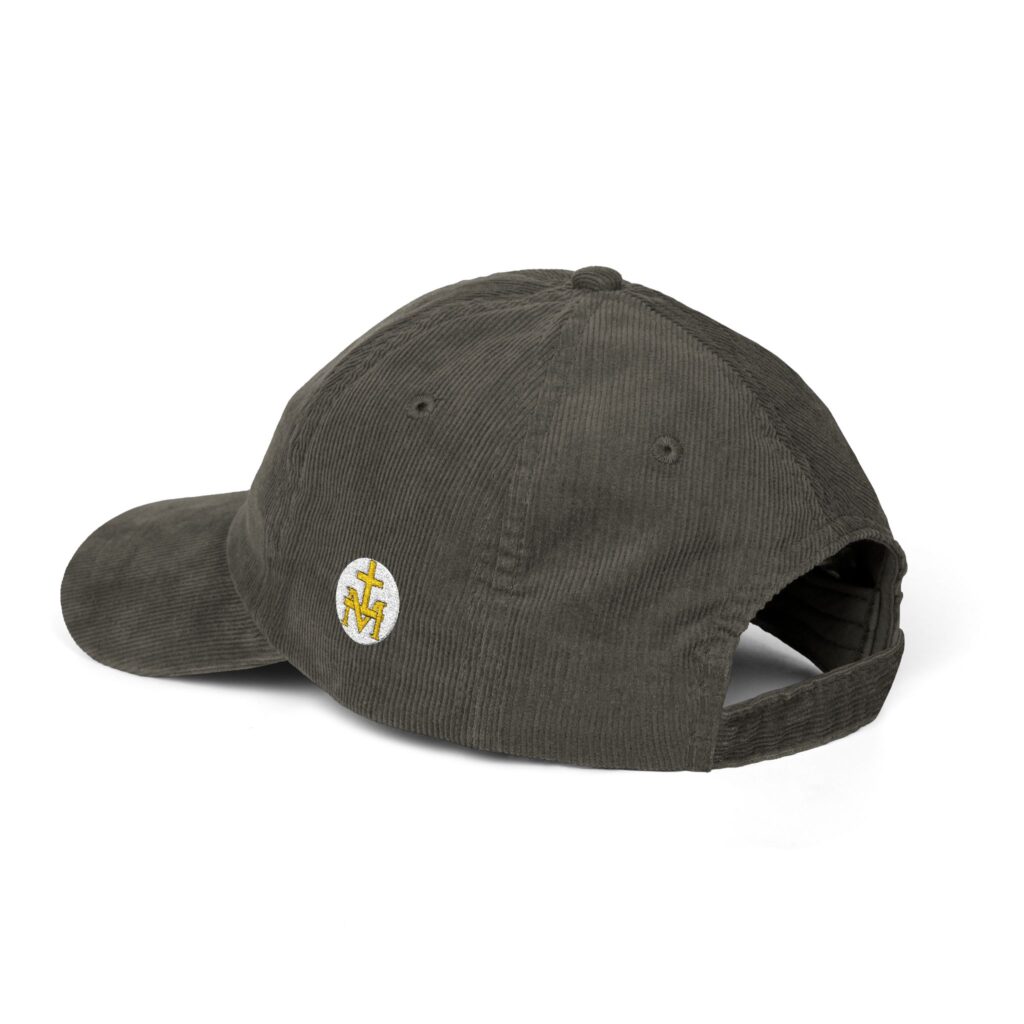 Black + Catholic Corduroy Hat (Gold)