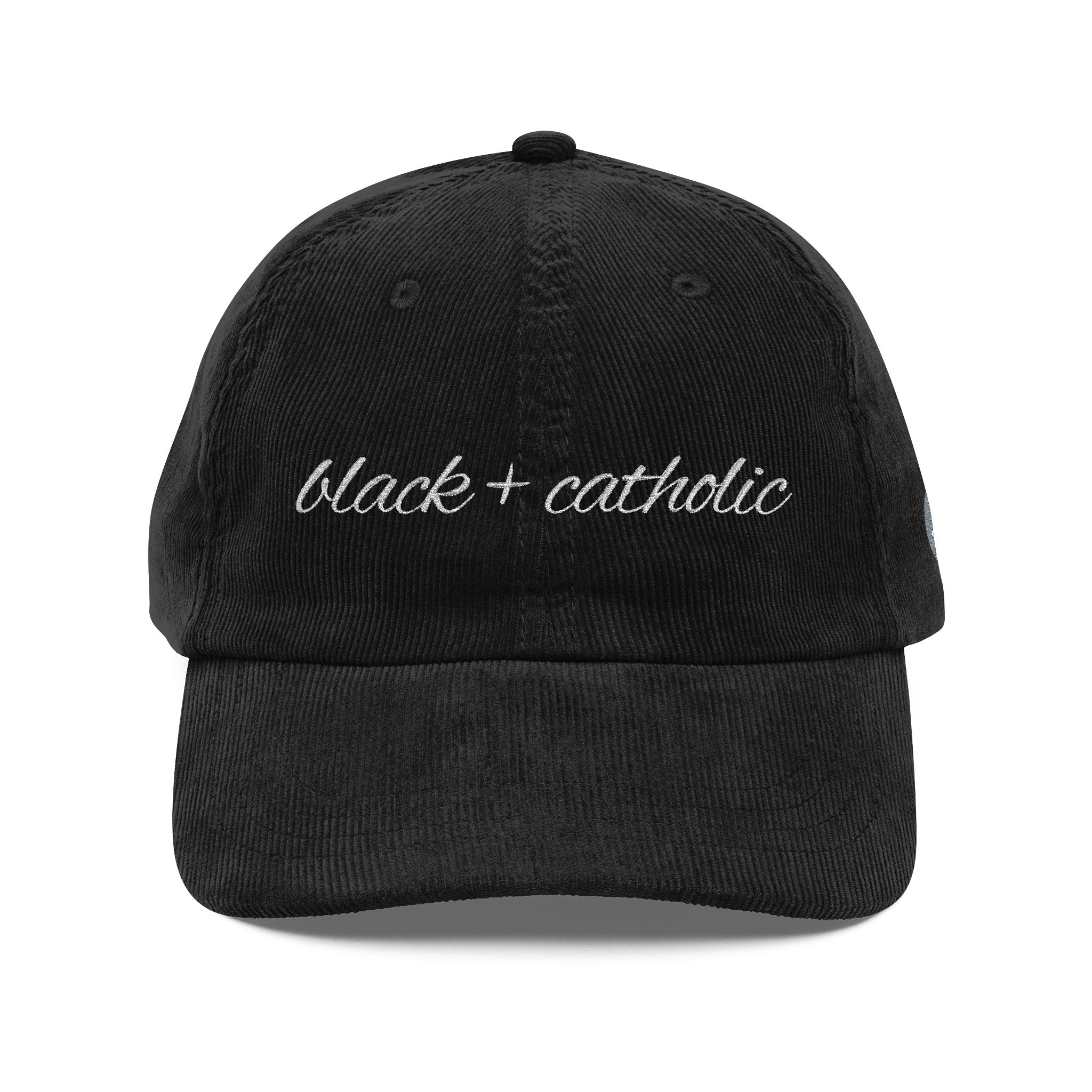 Black + Catholic Corduroy Hat - Image 17