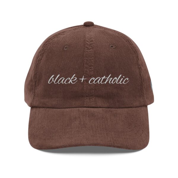 Black + Catholic Corduroy Hat - Image 5