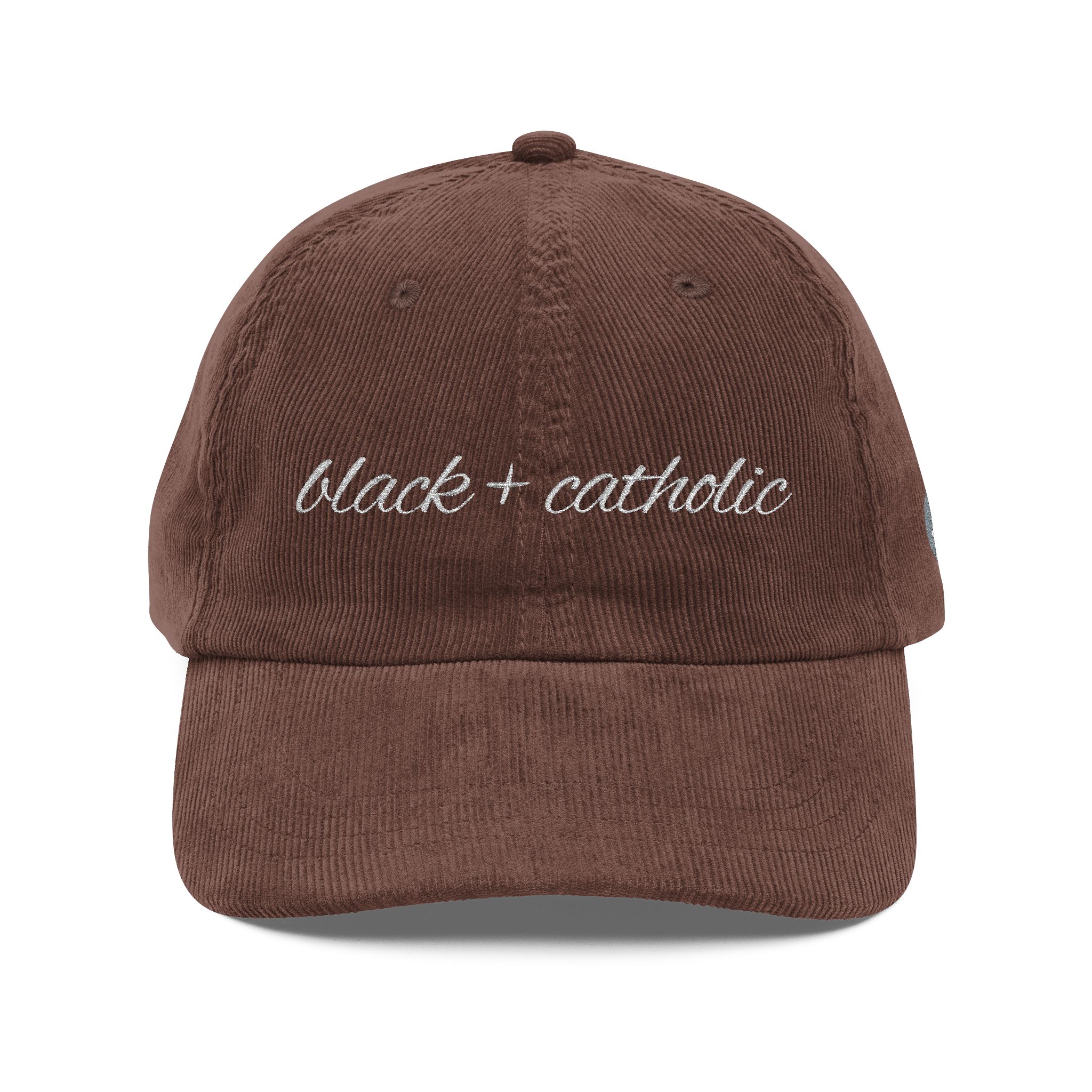 Black + Catholic Corduroy Hat - Image 5