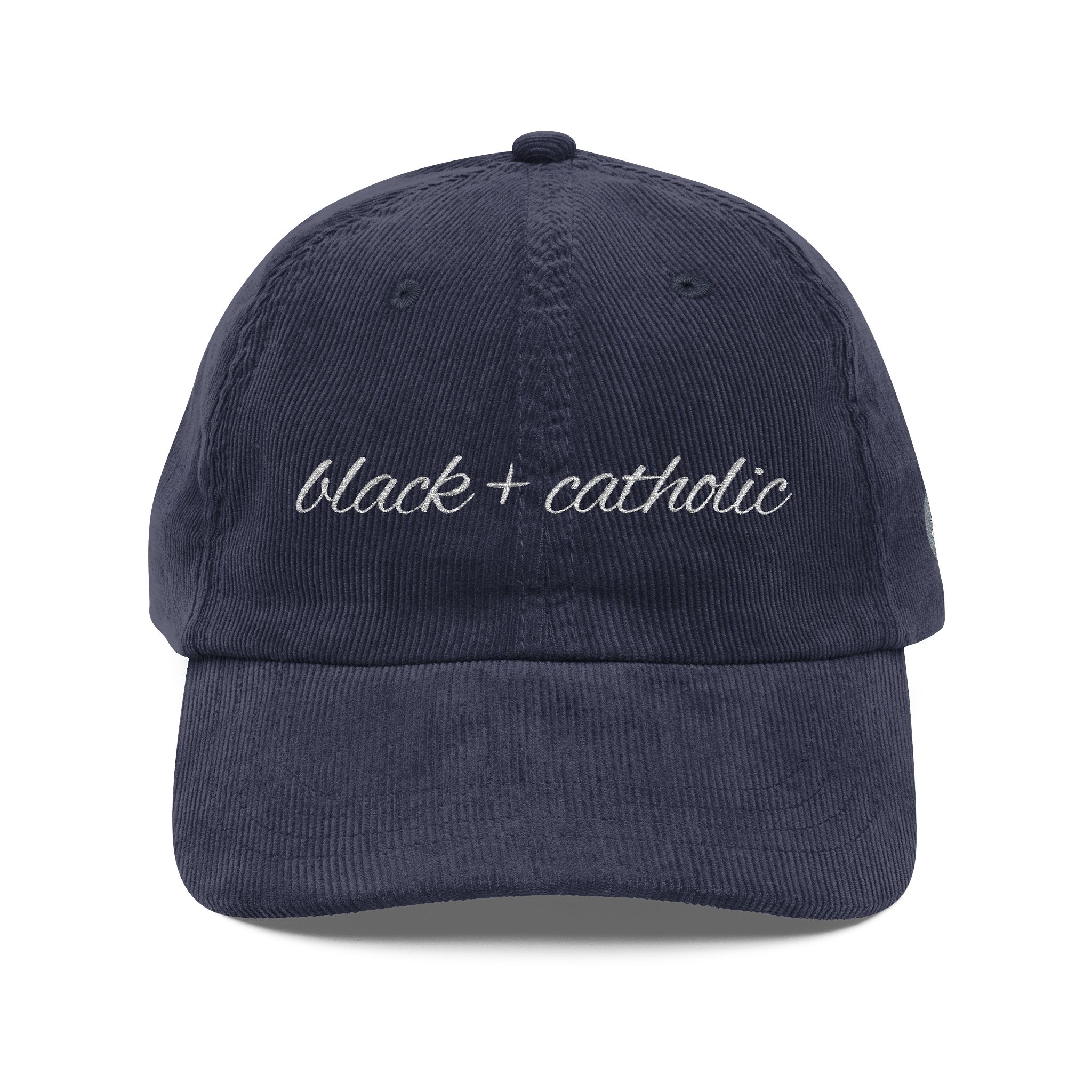 Black + Catholic Corduroy Hat - Image 13