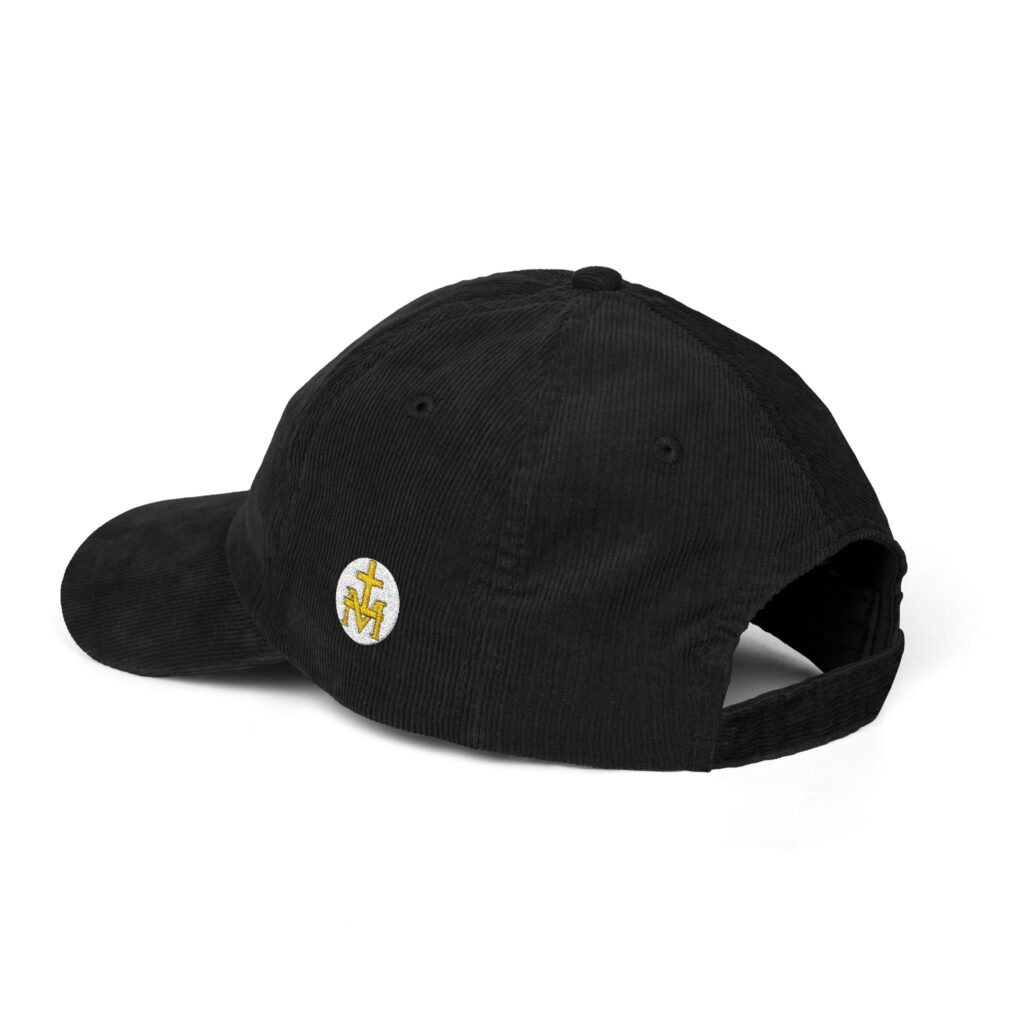 Black + Catholic Corduroy Hat (Gold)