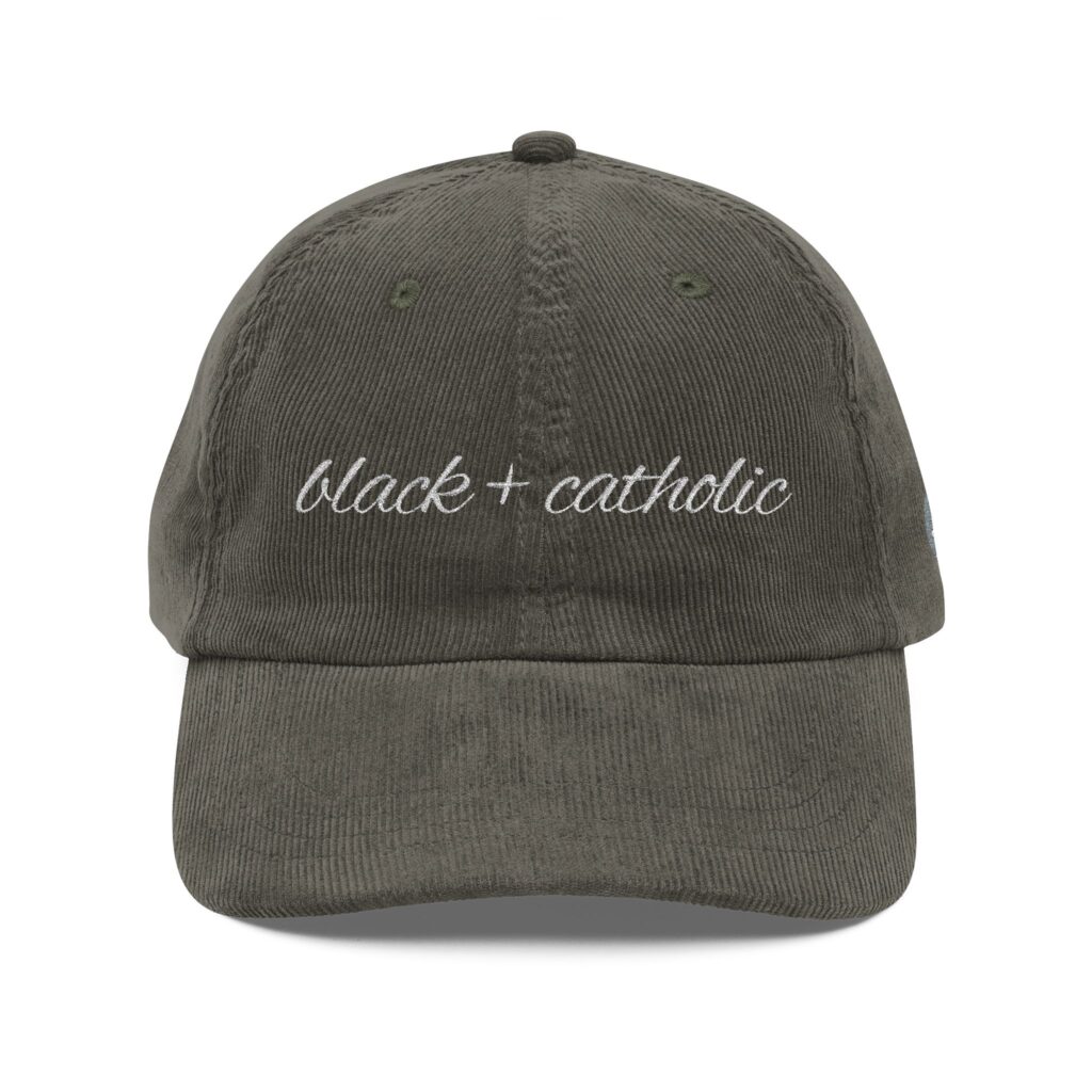 Black + Catholic Corduroy Hat