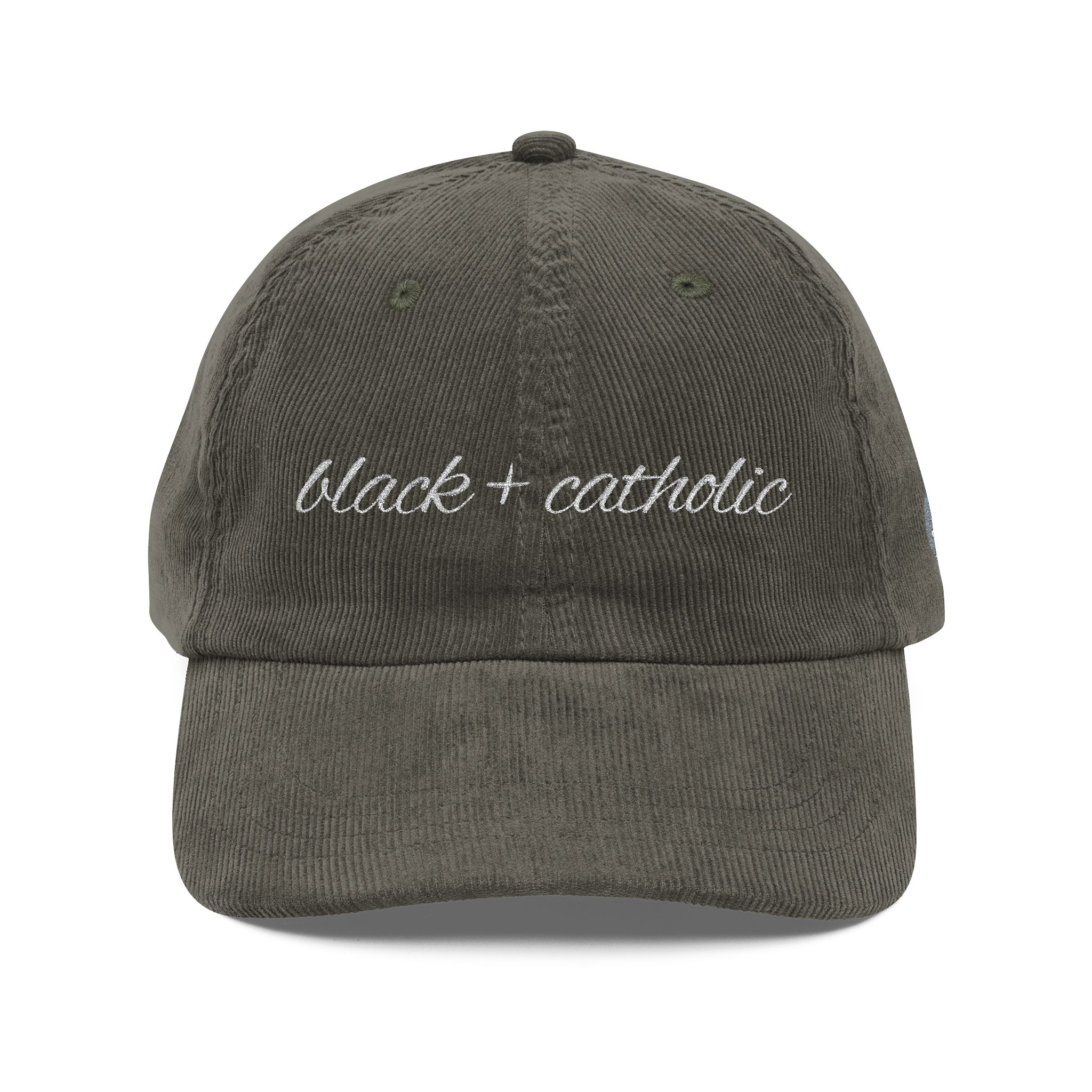 Black + Catholic Corduroy Hat - Image 9